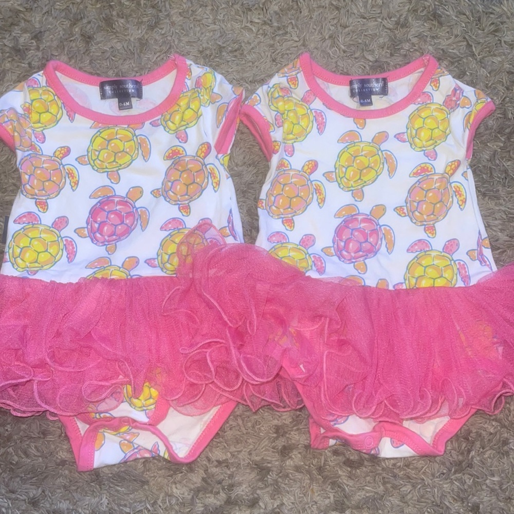 Twin Girl Simply Southern Dresses 0-6 months